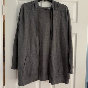 Dark Heather Grey Zip-Up Hoodie